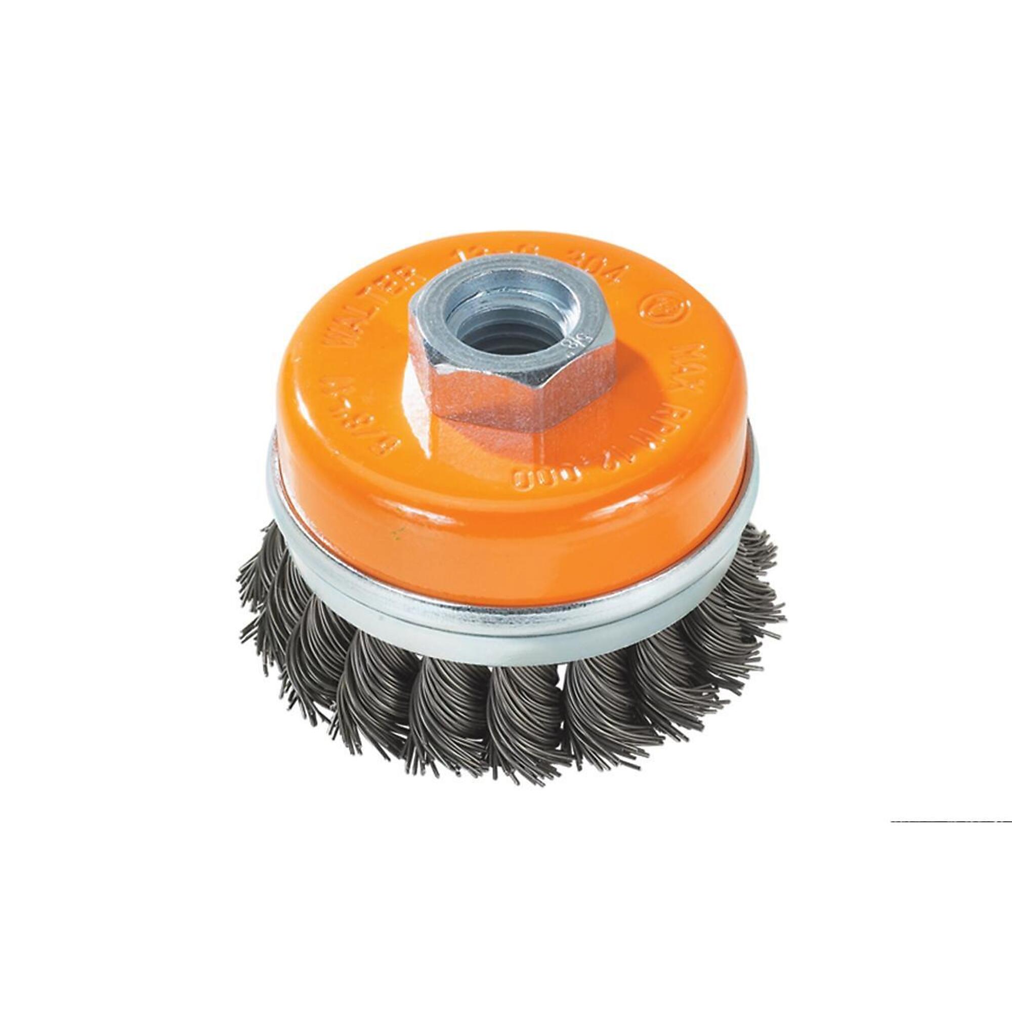 Walter Cup Brush — 5in. x 5/8-11, Oil Hardened Steel, Model# 13G554